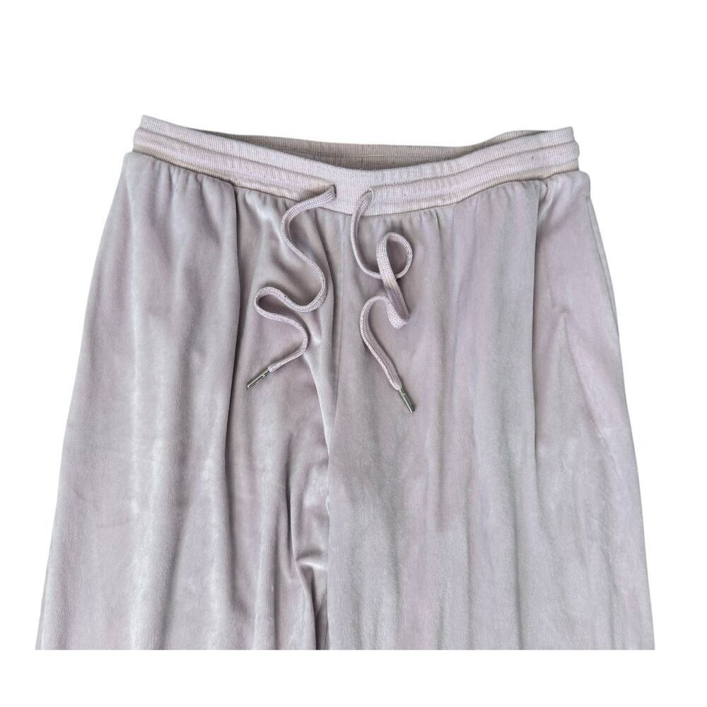 Y2K Vintage JUICY COUTURE Velour Rhinestone Bling Wide Leg Pants Baby Pink Sz L - Picture 4 of 9